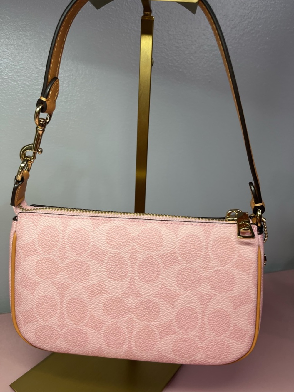 NWT Coach Nolita 19 In Signature Canvas with Charm
Gold/Powder Pink CDW31π©· - Picture 6 of 9